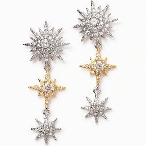 Stella & Dot 2 in 1 Star Struck Linear CZ Earrings NWT